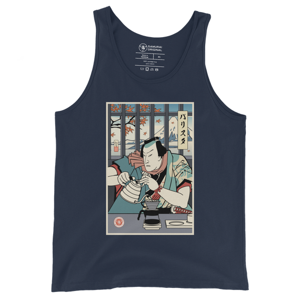 Samurai Barista Coffee Ukiyo-e Men's Tank Top