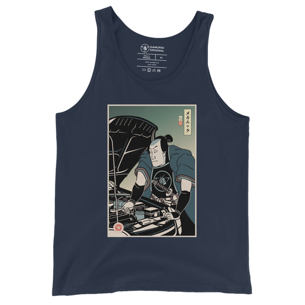 Samurai Mechanic Car Garage Ukiyo-e Men's Tank Top