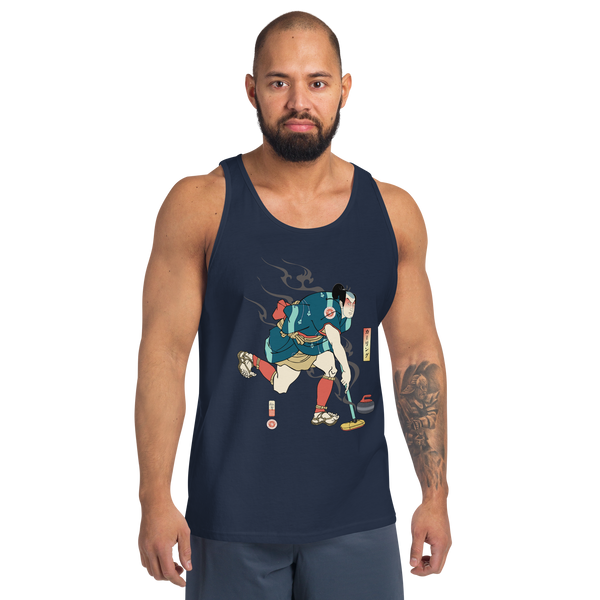 Samurai Play Curling Ukiyo-e Men's Tank Top