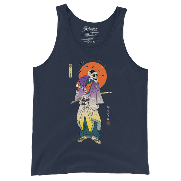 Halloween Samurai Skeleton Japanese Ukiyo-e Men's Tank Top