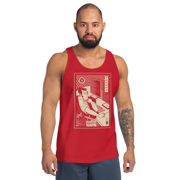 Samurai Programmer Computer Science Ukiyo-e Unisex Tank Top - Samurai Original