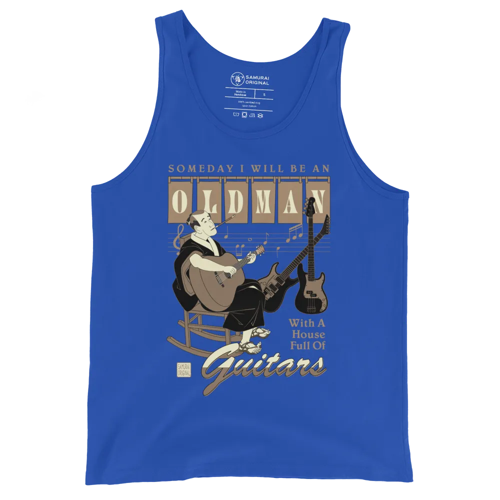 Samurai Guitar Quotes Japanese Ukiyo-e Men's Tank Top - True Royal / S