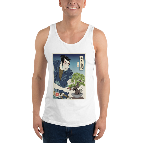 Samurai and Bonsai Tree Ukiyo-e Men's Tank Top