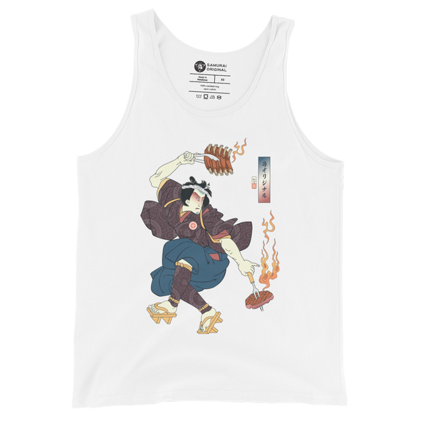 Samurai BBQ Barbecue Funny Ukiyo-e Men's Tank Top