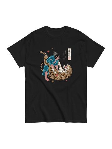 Jiu-Jitsu Samurai vs Tiger Japanese Ukiyo-e  Classic Unisex T-Shirt