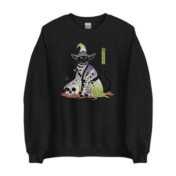 Halloween Black Cat Japanese Ukiyo-e Classic Unisex Sweatshirt