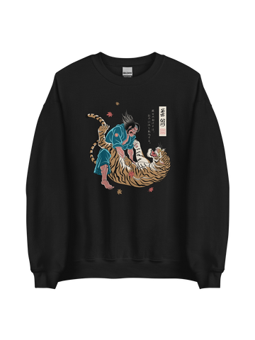 Jiu-Jitsu Samurai vs Tiger Japanese Ukiyo-e Classic Unisex Sweatshirt