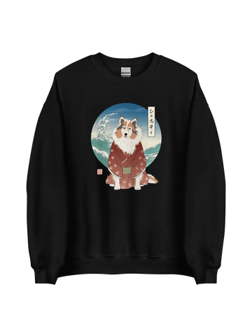 Sheltie Dog Japanese Ukiyo-e Classic Unisex Sweatshirt