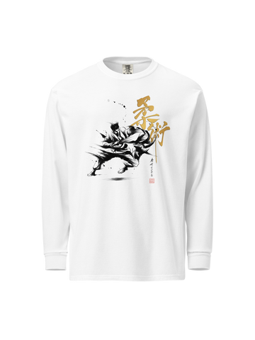 Jiu-Jitsu Sumi-e Japanese ink Painting Unisex Heavyweight Long Sleeve Shirt