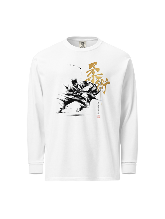 Jiu-Jitsu Sumi-e Japanese ink Painting Unisex Heavyweight Long Sleeve Shirt