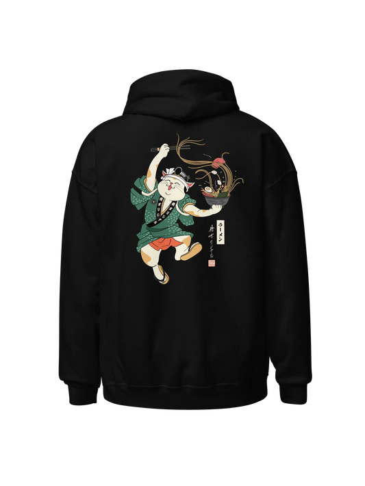 Cat Samurai Ramen Japanese Ukiyo-e Classic Unisex Hoodie