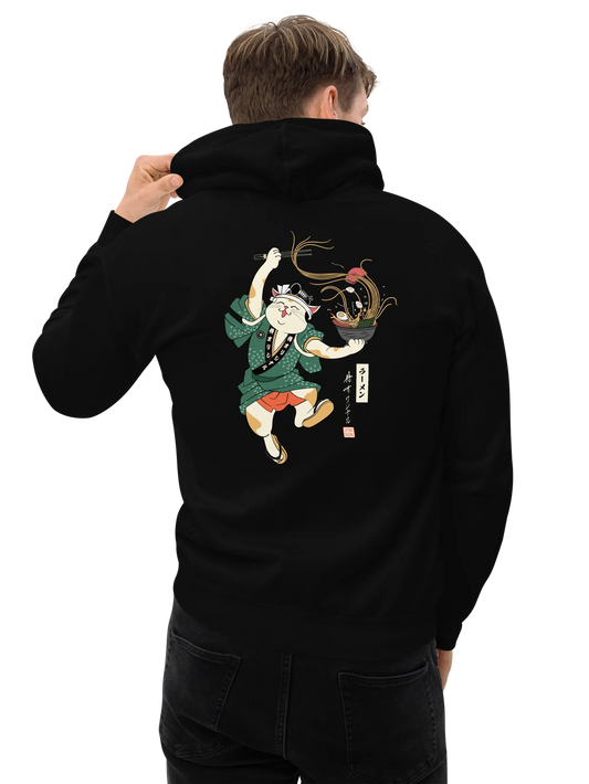 Cat Samurai Ramen Japanese Ukiyo-e Classic Unisex Hoodie