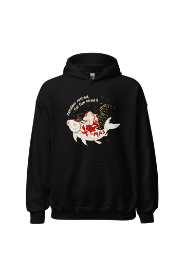 Santa Rides Koi Japanese Ukiyo-e Classic Unisex Hoodie