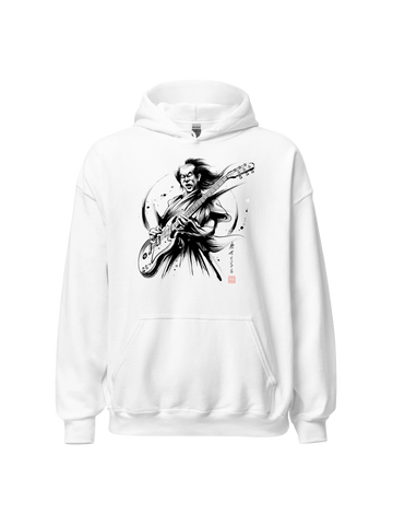 Samurai Bass Guitar Sumi-e Classic Unisex Hoodie Front