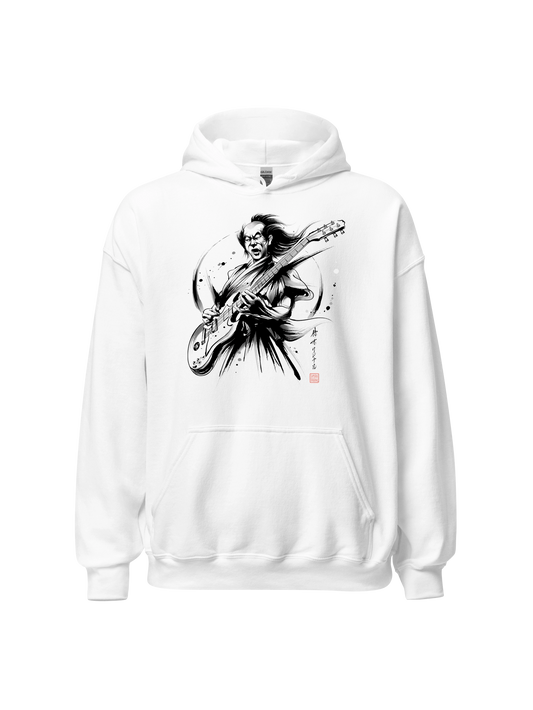 Samurai Bass Guitar Sumi-e Classic Unisex Hoodie Front