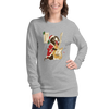 Dachshund Play Guitar Christmas Japanese Ukiyo-e Unisex Long Sleeve Tee -