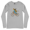 Onna Musha Riding Bicycle Japanese Ukiyo-e Unisex Long Sleeve Tee - Samurai Original