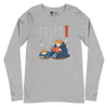 Cat Reading Books Japanese Ukiyo-e Unisex Long Sleeve Tee 2 - Athletic Heather / S