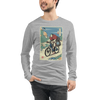 Samurai Mountain Bike Ukiyo-e Unisex Long Sleeve Tee