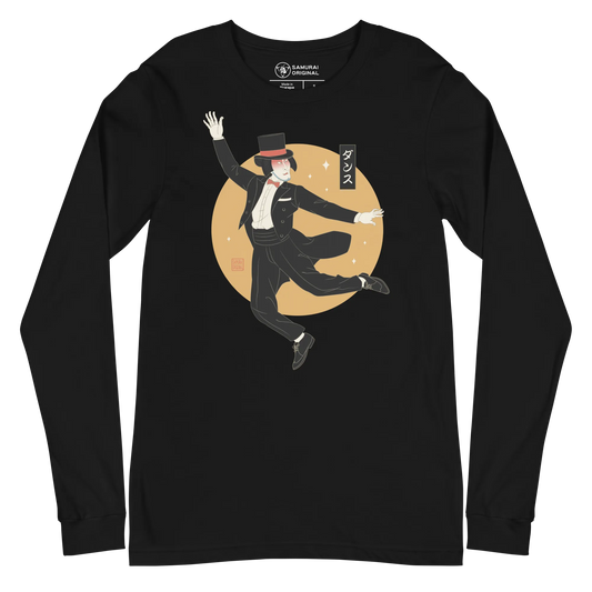 Samurai Dancing ukiyo-e Japanese Unisex Long Sleeve Tee - Samurai Original