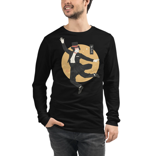 Samurai Dancing ukiyo-e Japanese Unisex Long Sleeve Tee - Samurai Original