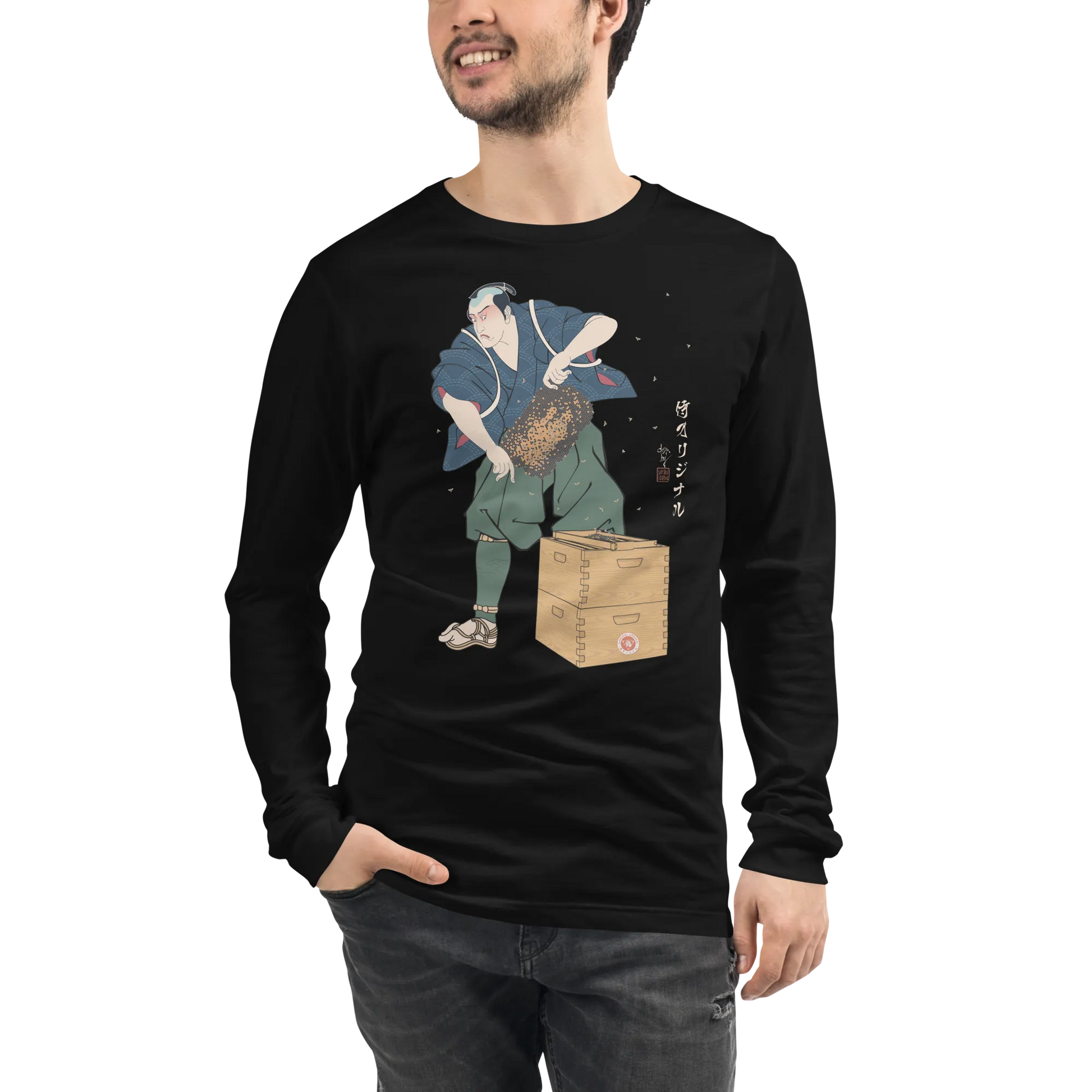 Samurai Beekeepers Ukiyo-e Unisex Long Sleeve Tee -