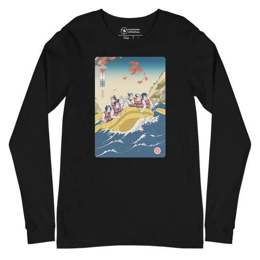 Samurai Rafting Ukiyo-e Unisex Long Sleeve Tee