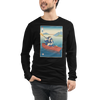 Samurai Kayaking Ukiyo-e Unisex Long Sleeve Tee