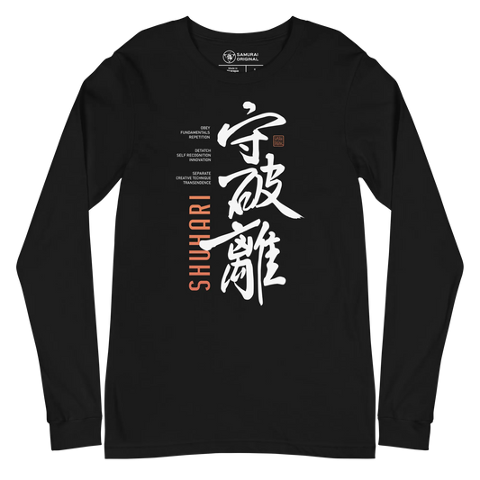 Shuhari Kanji Calligraphy Unisex Long Sleeve Tee