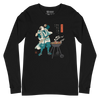 Samurai Beer and BBQ Japanese Ukiyo-e Unisex Long Sleeve Tee - Black / S