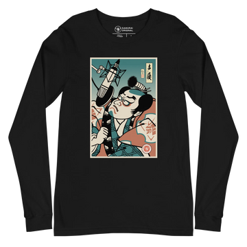 Samurai Voice Actor Japanese Ukiyo-e Unisex Long Sleeve Tee 1