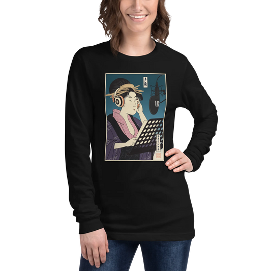 Geisha Voice Actor Japanese Ukiyo-e Unisex Long Sleeve Tee -