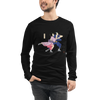 Samurai & Geisha Figure Skating Japanese Ukiyo-e Unisex Long Sleeve Tee - Samurai Original