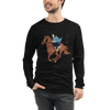 Onna Bugeisha Riding Horse Japanese Ukiyo-e Unisex Long Sleeve Tee - Samurai Original