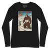 Samurai Hunts Sasquatch Japanese Ukiyo-e Unisex Long Sleeve Tee - Black / S