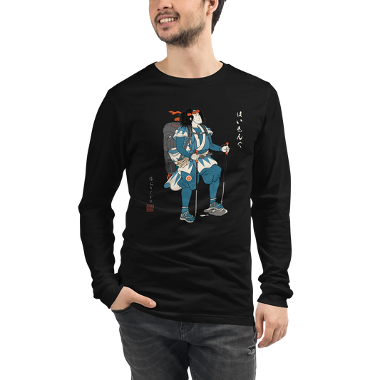 Samurai Hiking Japanese Ukiyo-e Unisex Long Sleeve Tee -