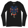 Samurai Mask with Fiery Eyes Ukiyo-e Unisex Long Sleeve Tee