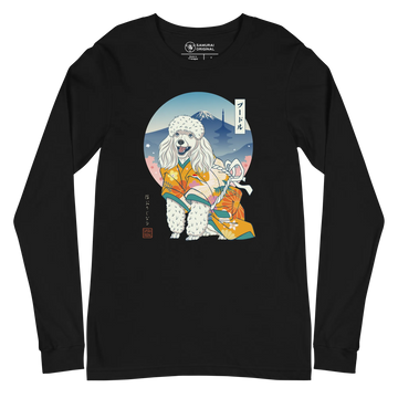 Poodle Dog Japanese Ukiyo-e Unisex Long Sleeve Tee - Samurai Original