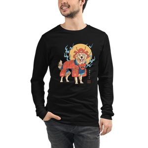 Golden Retriever Japanese Ukiyo-e Unisex Long Sleeve Tee -