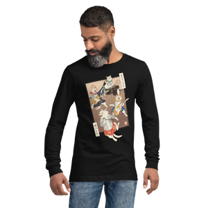 Cat Band Music Japan Ukiyo-e Unisex Long Sleeve Tee -