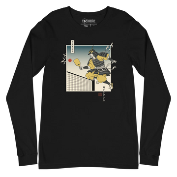 Samurai Pickleball Japanese Ukiyo-e Unisex Long Sleeve Tee 3