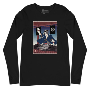 Samurai DJ Music Ukiyo-e Unisex Long Sleeve Tee 7