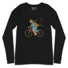 Onna Musha Riding Bicycle Japanese Ukiyo-e Unisex Long Sleeve Tee - Samurai Original