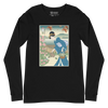 Geisha Gardening Japanese Ukiyo-e Unisex Long Sleeve Tee 3 - Black / S