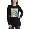 Geisha Gardening Japanese Ukiyo-e Unisex Long Sleeve Tee 3 -