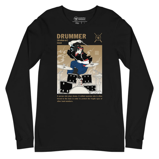 Samurai Drummer Japanese Ukiyo-e Unisex Long Sleeve Tee 8