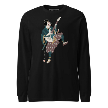 Samurai Guitar Player Music Ukiyo-e Unisex Long Sleeve Tee