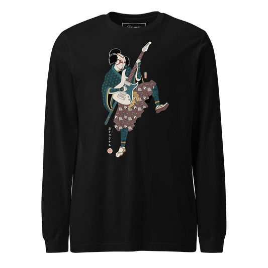 Samurai Guitar Player Music Ukiyo-e Unisex Long Sleeve Tee