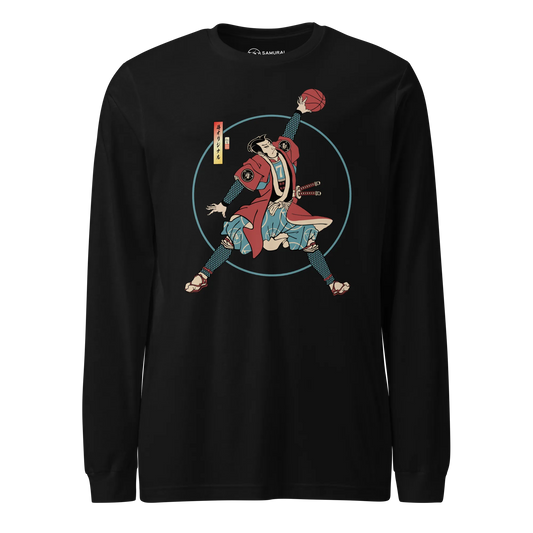 Samurai Basketball Player 3 Sport Ukiyo-e Unisex Long Sleeve Tee