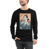 Samurai & Burger Fast Food Japanese Ukiyo-e Unisex Long Sleeve Tee